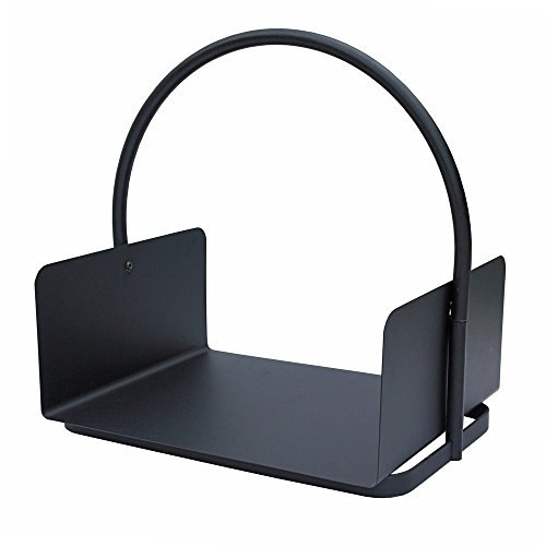 JVL 11-323 Conway Modern Fireside Accessory Log Coal Holder, Black, Steel, 41 x 47 x 30 cm