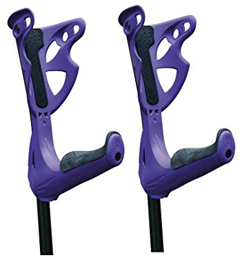 FDI - Opticomfort Premium Krücken für Erwachsene. Paar höhenverstellbare Krücken und gepolsterte Armlehnen und Griffe. Ultraleichtes Aluminium. Farbe Violett. Einheitsgröße