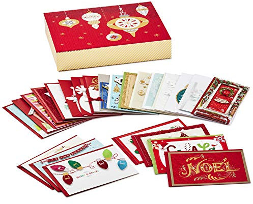 Hallmark Handgefertigte Weihnachtskarten-Sortiment (Set mit 24 besonderen Feiertags-Grußkarten und Umschlägen) (1XPX5156)