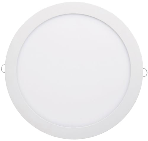 ChiliTec LED Panel rund Deckeneinbau Ø30cm 20mm flach 230V 24W 2170Lumen inkl. Trafo Unterputz Montage 4200K Lichtfarbe neutralweiß Rahmen weiß