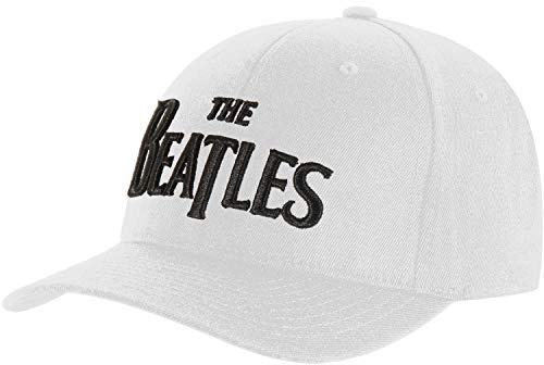 The Beatles Black Drop T Logo Baseball White Cap