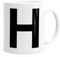 MoonWorks Kaffee-Tasse Buchstaben Buchstabe Arial Bold glänzend Kaffeetasse Teetasse Keramiktasse H weiß Unisize