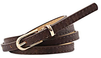 NUREINSS Damen Gürtel Kunstleder Gürtel für Jeans Kleid 1cm-Breite Kaffee