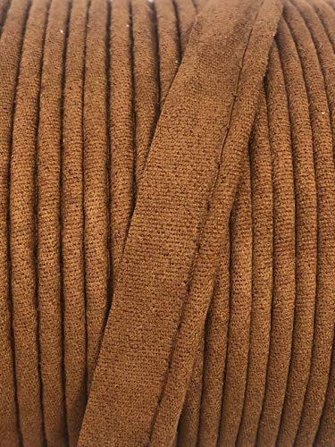 Slantastoffe Paspelband Wildlederoptik Webband Borte 3m, 5m (Hellbraun, 5m)