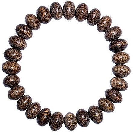 Lllunimon Natürlicher Vietnamese Agarwood Armbänder, Abacus-Korn-Armband Aus Holz Gebetskette Einzel Ring, 12 * 7 Mm