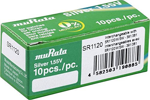 Murata SR1120-PBWW Pile Bouton 381 oxyde dargent 60 mAh 1.55 V 10 pc(s)