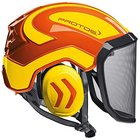 Pfanner Protos Integraler Arboristen-Helm, Orange und Neongelb