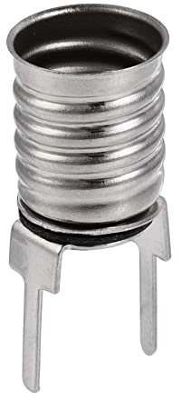 sourcing map 10 Stück E10 Lampenfassung 10.5x25mm DC 30V Lampenfassung Schraubsockel mit Draht Vernickeltes Kupfer