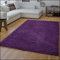 TT Home Wohnzimmer Teppich Hochflor Langflor Shaggy Soft Unifarben Modern Einfarbiges Design, Farbe: lila, Größe:Ø 120 cm Rund