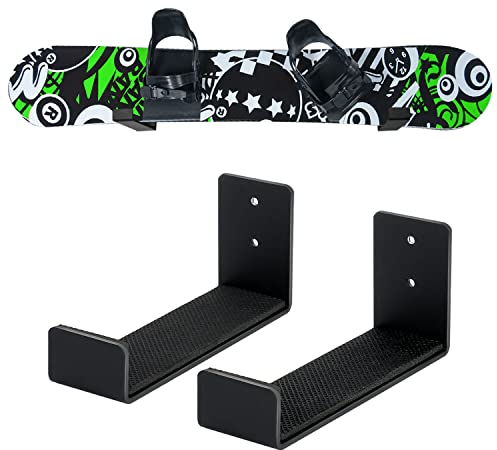 Poskad Snowboard-Wandregal, Ski-Wandhalterung, Display, für Zuhause und Garage, Snowboard-Aufbewahrung, massives Aluminium, Regalhalterungen (1 Set)