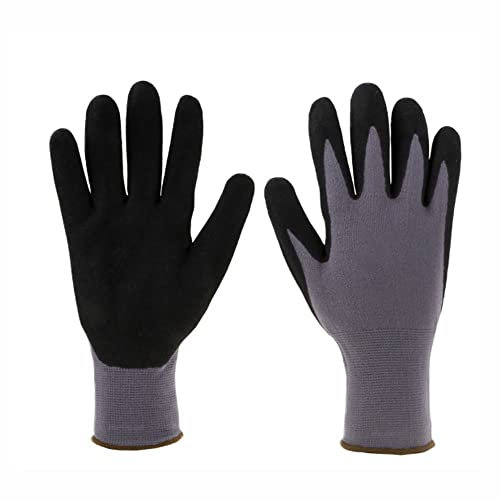 Arbeitshandschuhe für Bauarbeiter, Sicherheitshandschuhe für Damen und Herren, Lager, Gartenarbeit, Reinigung, Heimwerken, Bau, Angeln, Radfahren, Umzug, 1 Paar, Schwarz / Grau