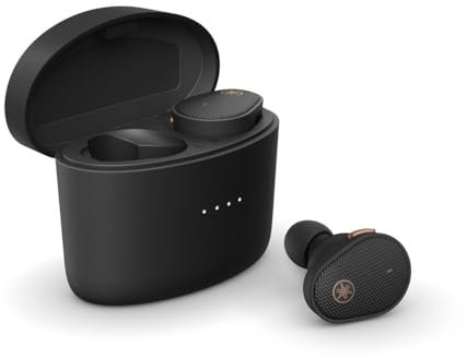 Yamaha TW-E5B Auricolari True Wireless, Cuffie Bluetooth, Suono Premium, CVC Clear Voice Capture, Suono Ambiente, Impermeabile IPX5 per lo Sport (nero)