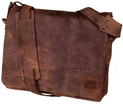 fixbag FB1247137 - Fahrrad-Umhängetasche mit Klickfix Adapterplatte + Lenker Adapter E fürs E-Bike, Fahrradtasche, Schultertasche aus Echt Leder, Tasche ca. 34 x 30 x 12 cm, Braun
