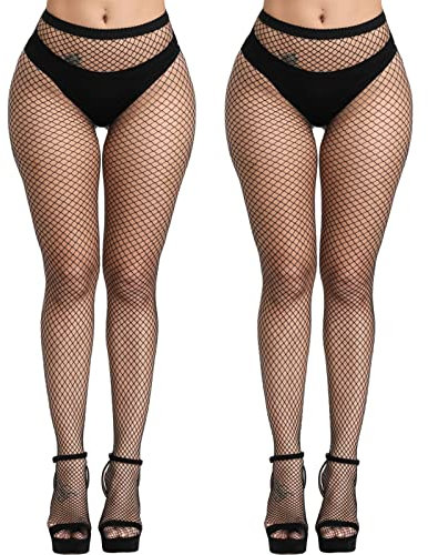 DRESHOW Mujeres Sexy Elástico Medias de Cintura Alta de Rejilla Calcetines de Malla Pantimedias