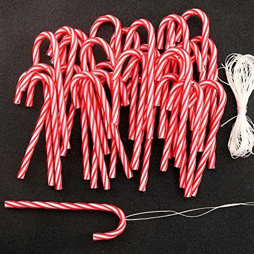 YIEUR 32 Stück Zuckerstangen Weihnachten Deko Swirl Ornament, 12cm Weihnachtsbaum Zuckerstange Anhänger Deko Weihnachtsbaumschmuck Weihnachtsdeko für Christbaumschmuck (32)