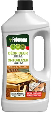 Fulgurant - Dégriseur Bois Dur, Dégrise, Nettoie, Dégraisse et Restaure Tous Types de Bois, 1 L