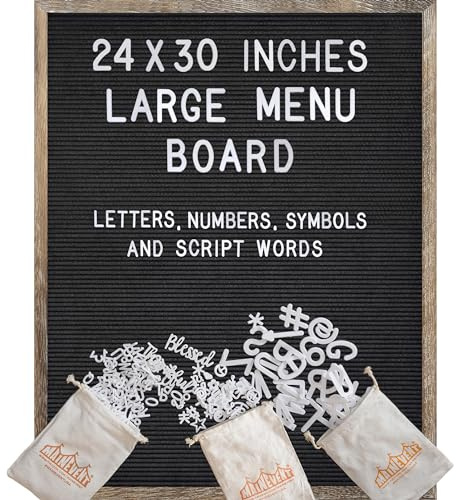 Große Filz-Buchstabe, 61 x 76 cm, austauschbare vorgeschnittene Buchstaben, Zahlen, Symbole, Menütafel