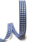 s.dekoda Schleifenband 25m x 15mm Blau - Weiß Karoband kariert Vichykaro Dekoband ohne Draht