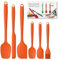 Permanent Warranty Silicone Spatula Set of 6 Heat Resistant 600 Food Scraper for Baking Cooking Mixing Scraping Nonstick Cookware Kitchen Utensils (Orange)