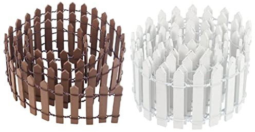 NUOBESTY 2st Mini-zaun Mikro-landschaftszubehör Miniatur Gartenzaun Sandkastenzaun Gartenzaunplatten Lattenzaun Grenze Kurzer Lattenzaun Kleines Hauszaundekor Minitöpfe Koppel Tier Hölzern
