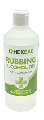 Hexeal 70% Rubbing Alcohol 500ml – 500ml Flip Cap of Lab Grade Isopropyl Alcohol 70% / Isopropanol – Cleaning Fluid, Disinfectant & Solvent for Paint Thinning – Degreaser & Sanitiser