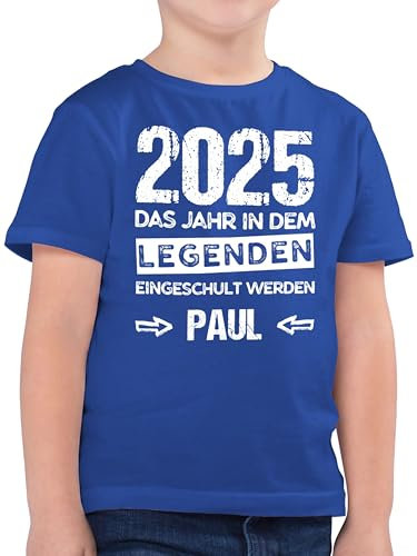 Kinder T-Shirt Jungen - Einschulung Schulanfang Junge - Das Jahr in dem Legenden eingeschult Werden - 140 (9/11 Jahre) - Royalblau - Schulkind 2023 einschulungst-Shirt Jungs schulkinder 2024 Tshirt