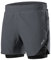 QUINTRA 2-in-1-Trainings-Laufshorts für Herren, 7-Leichtathletik-Fitness-Shorts mit Kompressionsfutter Fahrradhose Winter Wasserdicht Damen (Grey, M)