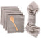 Lollanda 6er Set Stoffservietten, Baumwolle, 42 x 42 cm, Grau, mit Fransen, für Weihnachten, Geburtstag, Hochzeit