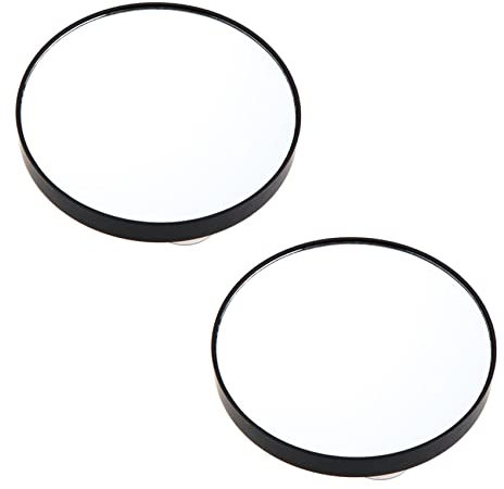 Vadillo Lot de 2 miroirs grossissants x10 avec deux ventouses - Outils de maquillage - Miroir rond - Grand miroir dix fois noir