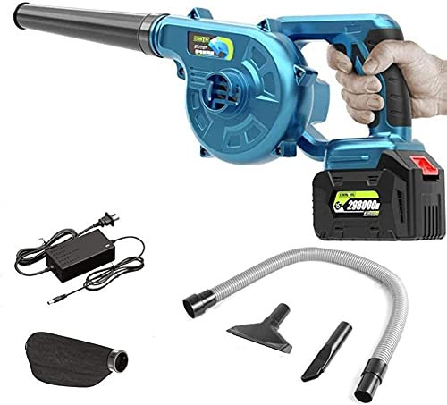 DRYIC Comodo soffiatore Elettrico Senza Fili, soffiatore Portatile Leggero e aspirapolvere 2 in 1, velocità infinitamente variabile, con Batteria e Caricabatterie (1xbattery 368000H)