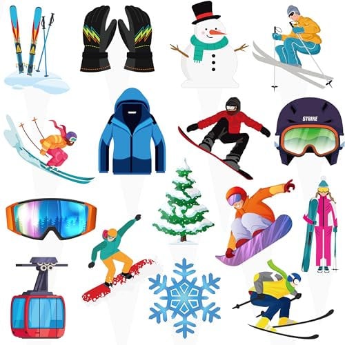 iPartyFun Skiing Theme Party Cupcake Toppers