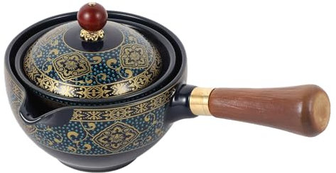 Amosfun Tetera De Cerámica China Juego De Té Chino Gongfu De Porcelana Clásica Tetera Con Rotación De 360 Grados Tetera Con Colador De Té Para Té De Hojas Sueltas