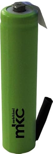 MKC | Batteria Ricaricabile Ni-MH stilo AA 1600mAh, Terminali a saldare per progetti elettronici, Ricarica e Riutilizzo per una Sostenibilità Duratura, 1 Pezzo
