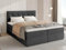 BROMARKT Boxspringbett mit Bettkasten Polsterbett mit Bonell-Matratze und Topper Doppelbett mit Stauraum Bett für Schlafzimmer gepolstertes Kopfteil Detroit 180x200 Härtegrad H3 Samtstoff Dunkelgrau