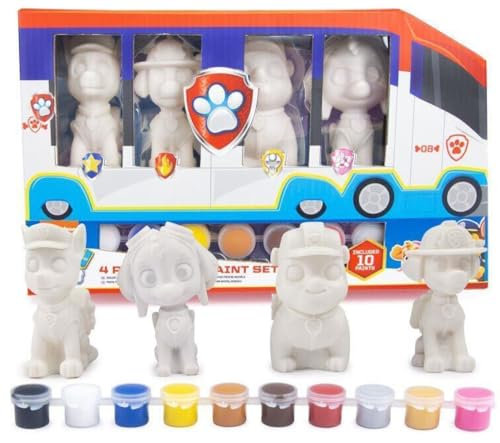 Paw Patrol Paint Your Own Model Set with Chase Marshall Rubble & Skye Kids Craft Painting Kit