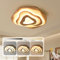 YYUTLUO Holz LED Deckenleuchte, 50W=Ø57cm 3500lm 3000K-6000K, Dimmbare Schlafzimmer Deckenleuchte, Wohnzimmer Licht Acrylschirm Herzform, Moderne Runde Deckenleuchte