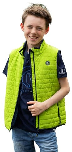 SCHIETWETTER Unisex Kinder Steppweste Stian mit Reflektoren, Outdoor, mit Stehkragen, Pufferweste, leicht gefüttert lime 152
