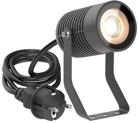 ledscom.de Gartenstrahler SHINGA für außen, IP65, Stecker, anthrazit, 1x GU10 max. 15W