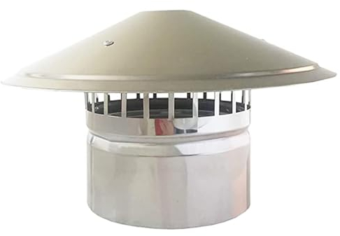 Yoeoefuo Kaminabdeckung Ofenrohrabdeckung Durchmesser 75mm - 200mm Schornstein Belüftungskappe Edelstahl Regenhut Haube Regenhaube Kaminaufsatz Schornsteinabdeckung(Size:170mm)