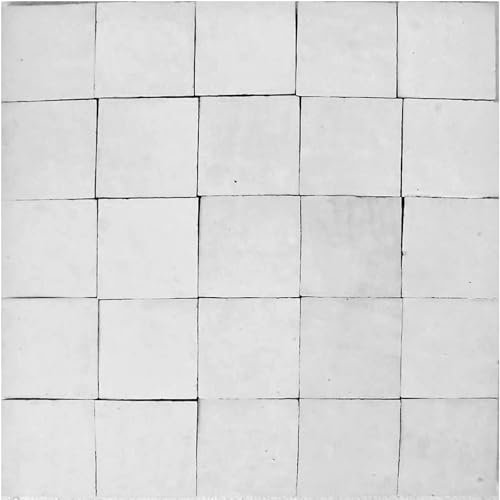 0,1m² marokkanische Zellige Fliesen - fugenlose Wandfliesen 5x5cm (weiß)