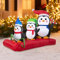 Aufblasbare Weihnachts-Pinguin-Familie auf Schlitten-Szene, Pinguin-Dekoration, eingebaute 5 LEDs, Pinguin-Schlitten für Weihnachtsdekorationen, für den Innen- und Außenbereich, Partygeschenke