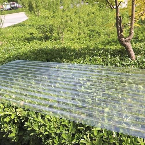 Transparente Dachplatten,Wetterfest Wellplatten,FRP-Wandblech Dachblech,1,2mm Gewächshausplatten,Stumme Dachmaterial,für das Ersetzen auf Carport Vordach,Zuschneidbar (0.9x0.75m/35x29in,2 Pcs)