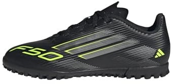 adidas Unisex Kinder F50 Club Turf Football Boots Kids Fußballschuhe, core Black/Iron met./Lucid Lemon