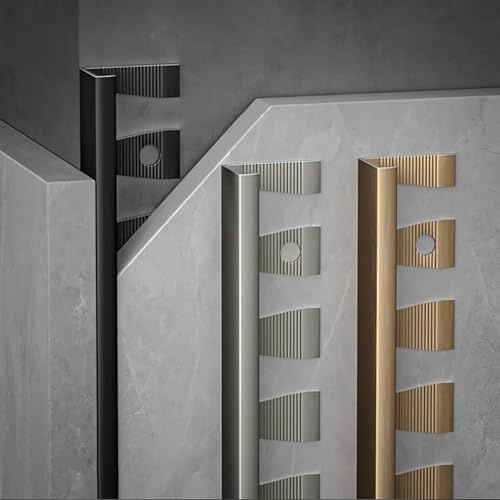 Raouoae Flexibles Abschlussprofil Abschlussprofil C-Form Profil Aluminium Eloxiert 135cm 2 Stück Einfassprofil Verleihen Sie Ihren Räumen Einen Modernen Touch(Schwarz,Hoch: 12.5mm)