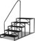 Scala 5 Gradini con Corrimano, Scaletta per Piscina Gradini Acciaio Antiscivolo per Caravan, Scale Gradini Portatile per Camper con Cinque Ruote, Scaletto per Casa