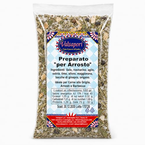 HOME LINE Preparato per Arrosto, Spezie per Griglia e Barbecue, 500 g | Miscela secca con rosmarino, salvia, timo e ginepro per insaporire arrosti, grigliate e serate barbecue tra amici.
