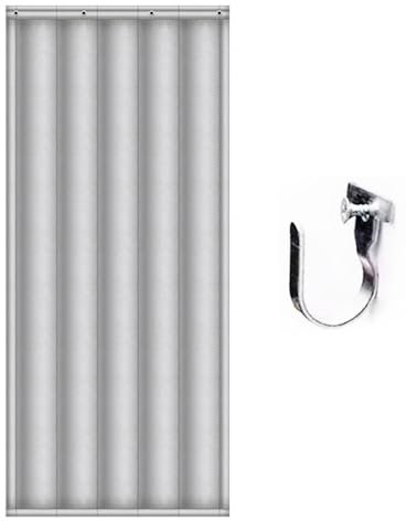 Isolierter PU-Türvorhang für Glasschiebetüren, Thermo-Winter-Türvorhang mit Klettverschlüssen, dickes Schicht-Design, hält Wärme in Grau, 100 x 220 cm