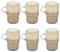 Glasshop 6-Pack Glass Coffee Mugs with Handles - 350ml Stackable Clear Hot Drinks Mug - Ideal for Tea, Coffee, Cappuccino for Home and Cafe.