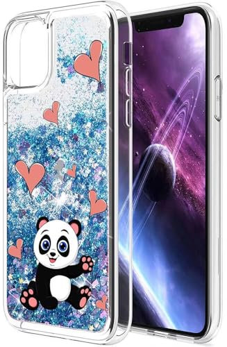 SEHEYA Kompatibel mit Samsung Galaxy S8 Hülle Glitzer Flüssig Treibsand Handyhülle Klar Dünne Silikon Case Schutzhülle Stoßfestes Bling Sparkle Cover Mädchen, Panda