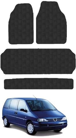 Peugeot 806 (1995-2002) Heavy Duty Thick Rubber Car Mats Accessories Tailored Fit Front Rear Set Compatible Accessory Waterproof Durable Non-Slip 5mm Full Coverage Protection
